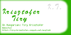 krisztofer tiry business card